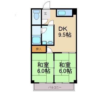 メゾン笹山(2DK/3階)の間取り写真