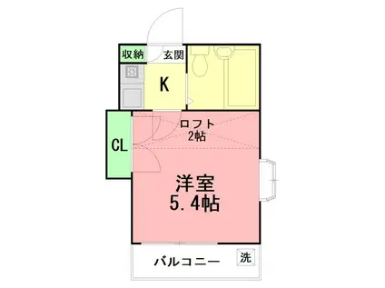 エコルグリーンリーフ(1K/1階)の間取り写真