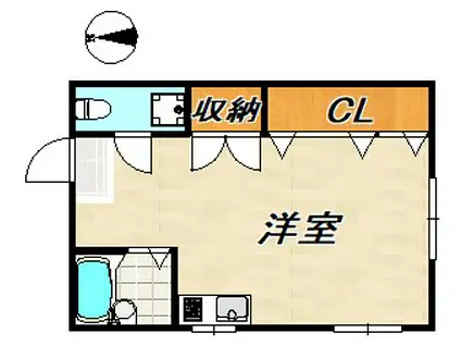 須磨寺ハイツ(ワンルーム/2階)の間取り写真