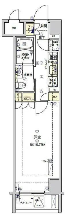 フィース水天宮前 5階階 間取り