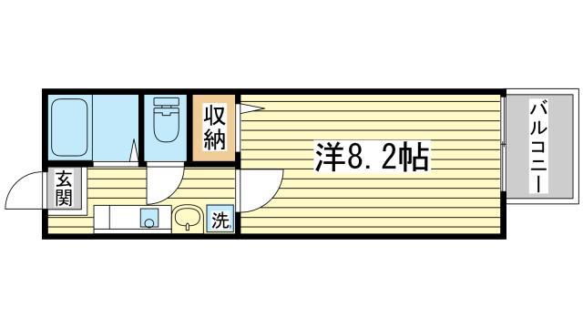 エトランス西庄(1K/1階)の間取り写真