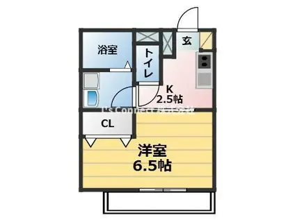 MAHARO宮町(1K/3階)の間取り写真