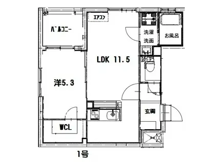 ピコティ(1LDK/1階)の間取り写真