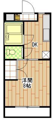 マンションジュネスVI(1DK/2階)の間取り写真