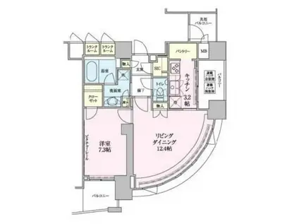 ザ・レジデンス赤坂檜町(1LDK/11階)の間取り写真