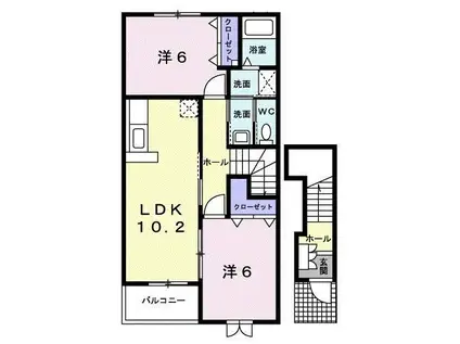 ルーラルI(2LDK/2階)の間取り写真
