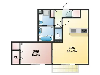 レリ ヤン ファミリオ(1LDK/2階)の間取り写真
