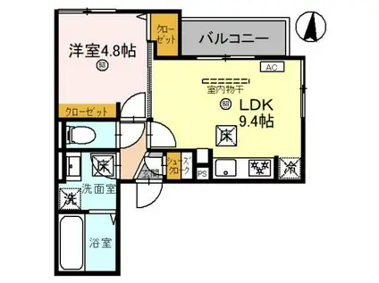 D-LUCE黒田-イースト(1LDK/1階)の間取り写真