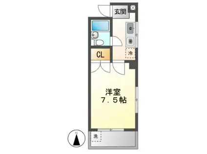 コーポ英大(1K/3階)の間取り写真