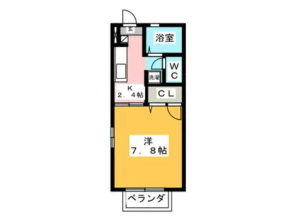 シティハイツ松岡(1K/1階)の間取り写真