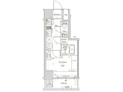 LOG戸越(1K/6階)の間取り写真