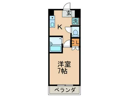 吉相のマンション秀和(1K/3階)の間取り写真