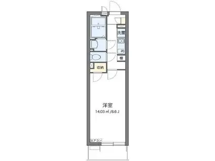 クレイノMIIWA(1K/2階)の間取り写真