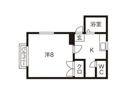スカイタウンヨシダA(1K/2階)の間取り写真