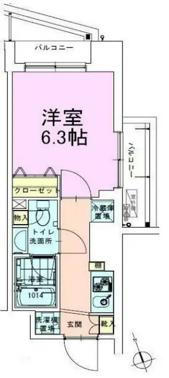 駒込レジデンス壱番館 8階階 間取り