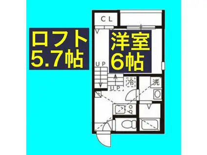 ハーモニーテラス伝馬町(1K/1階)の間取り写真