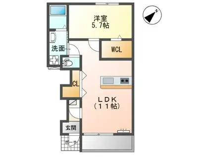中山2丁目アパート(1LDK/1階)の間取り写真