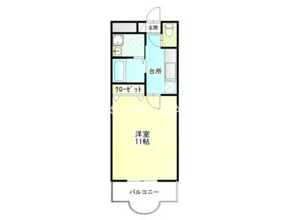 マリベール(1K/3階)の間取り写真