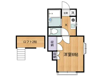 エトワール武蔵野(1K/1階)の間取り写真