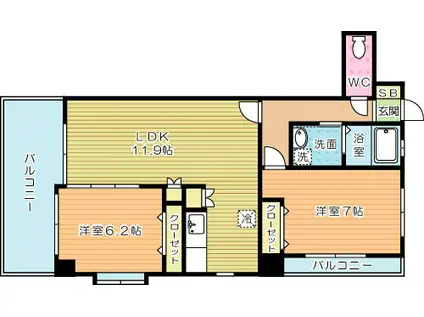 FELT515(2LDK/9階)の間取り写真