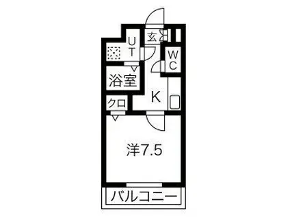 CIELUJE中村日赤&初回保証料無(1K/2階)の間取り写真