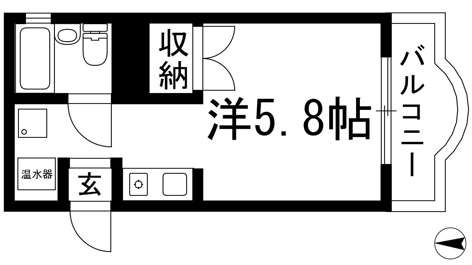 アメニティハイツ上ヶ原壱番館(1K/2階)の間取り写真