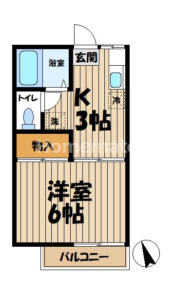 第一吉田ハイツ(1K/2階)の間取り写真