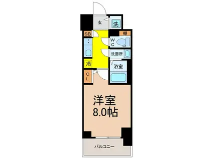 CREST TAPP新栄(1K/11階)の間取り写真