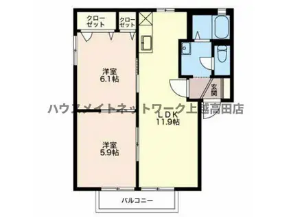 ピースフルT(2LDK/2階)の間取り写真