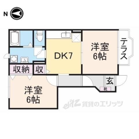 エトワール・M Ⅱ(2DK/1階)の間取り写真