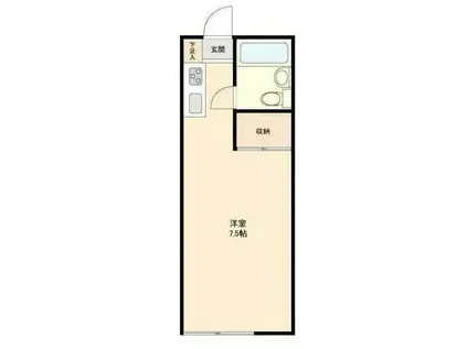 ハイムサンチルド(ワンルーム/2階)の間取り写真