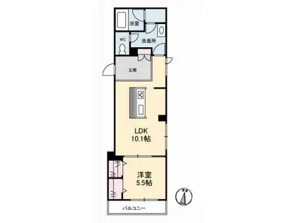 クロノス(1LDK/2階)の間取り写真