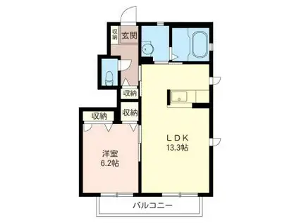 エルシエロクラーロA(1LDK/1階)の間取り写真