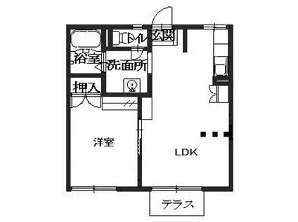 パールハイツ(1LDK/1階)の間取り写真