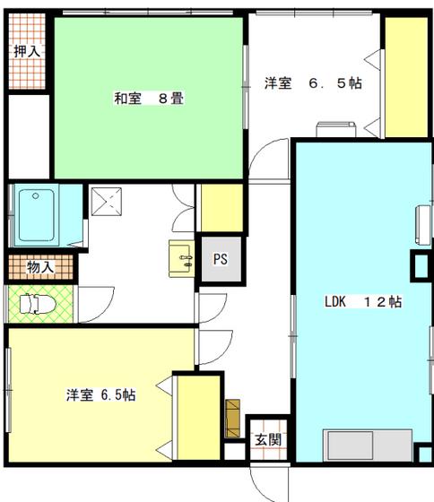 国際コーポ(3LDK/7階)の間取り写真