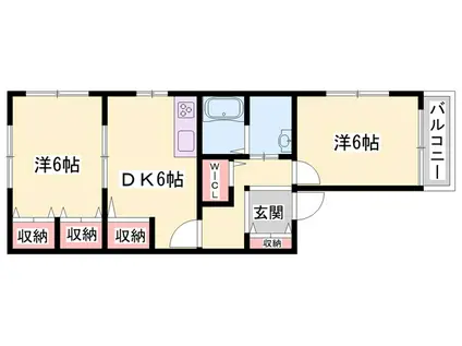 メゾン ド アプリコット(2DK/1階)の間取り写真