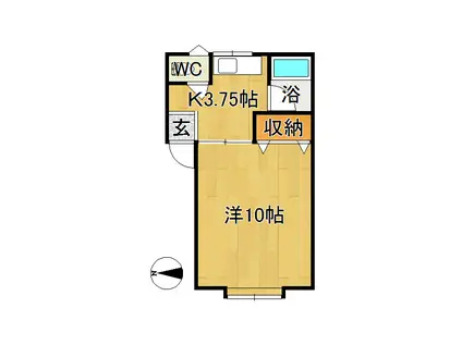 ハニーハイツ(1K/2階)の間取り写真