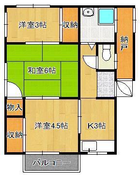 中村アパート(3K/1階)の間取り写真