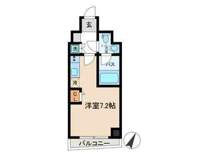 SQUARE CITY KANAMACHI(ワンルーム/12階)の間取り写真