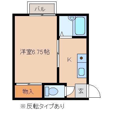アドラシオンA(1K/1階)の間取り写真