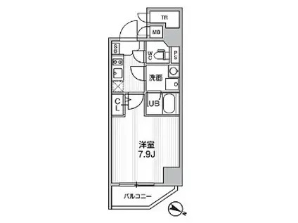 ALTERNA北品川(1K/2階)の間取り写真