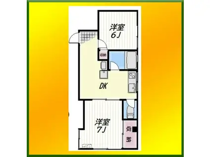 FRED(2LDK/2階)の間取り写真