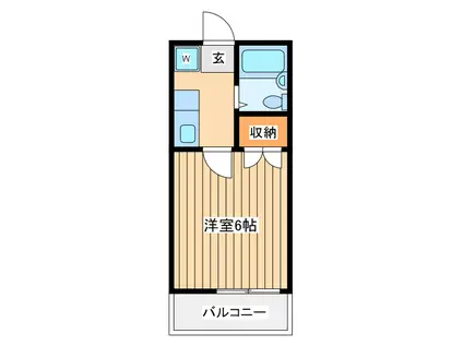 ウッドハウス上鶴間(1K/1階)の間取り写真