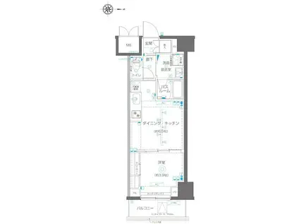 ZOOM高田馬場(1DK/7階)の間取り写真