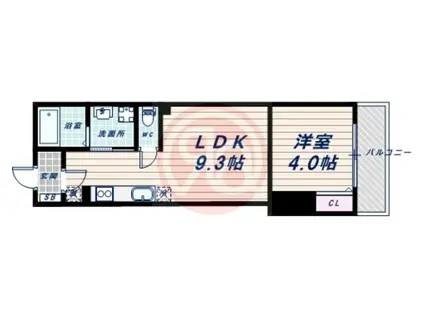 F ASECIA RIGEL(1LDK/2階)の間取り写真