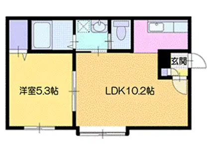 SAN DIEGO(1LDK/1階)の間取り写真