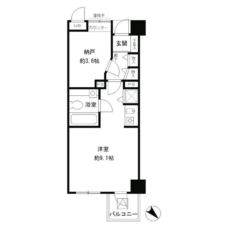 レジディア六本木檜町公園 1階階 間取り