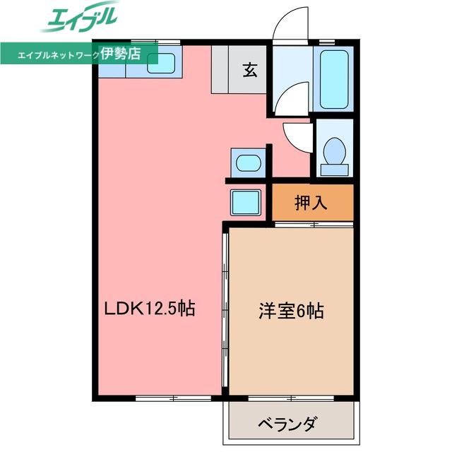 グレイスハウス(1LDK/2階)の間取り写真