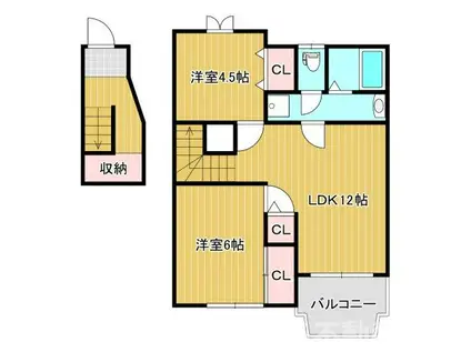MIKI HOUSEシャルマン(2LDK/2階)の間取り写真