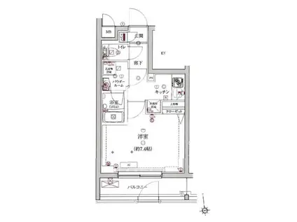 REALEST-HIGASHIKOENJI(1K/1階)の間取り写真